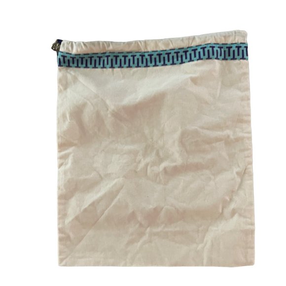 Tory Burch Drawstring Tan Linen Bag 12 x 15 - Picture 2 of 3